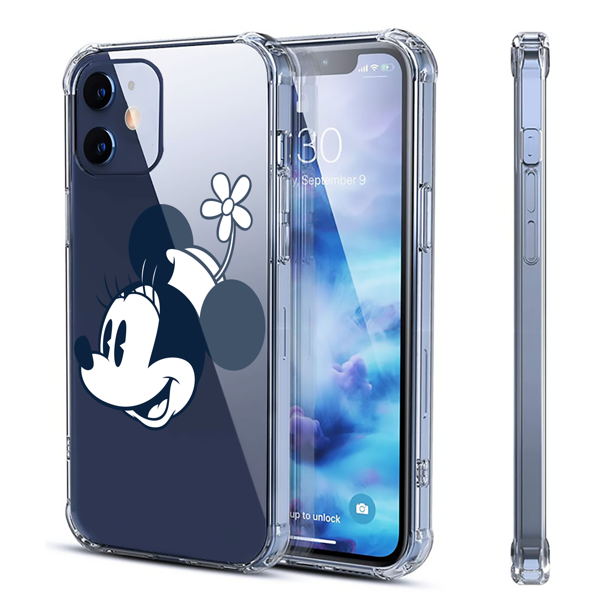 （画像用） ミッキーマウス Mickey Mouse 【iPhone 12シリーズ対応】透明スマホケース（クリアソフトケース）